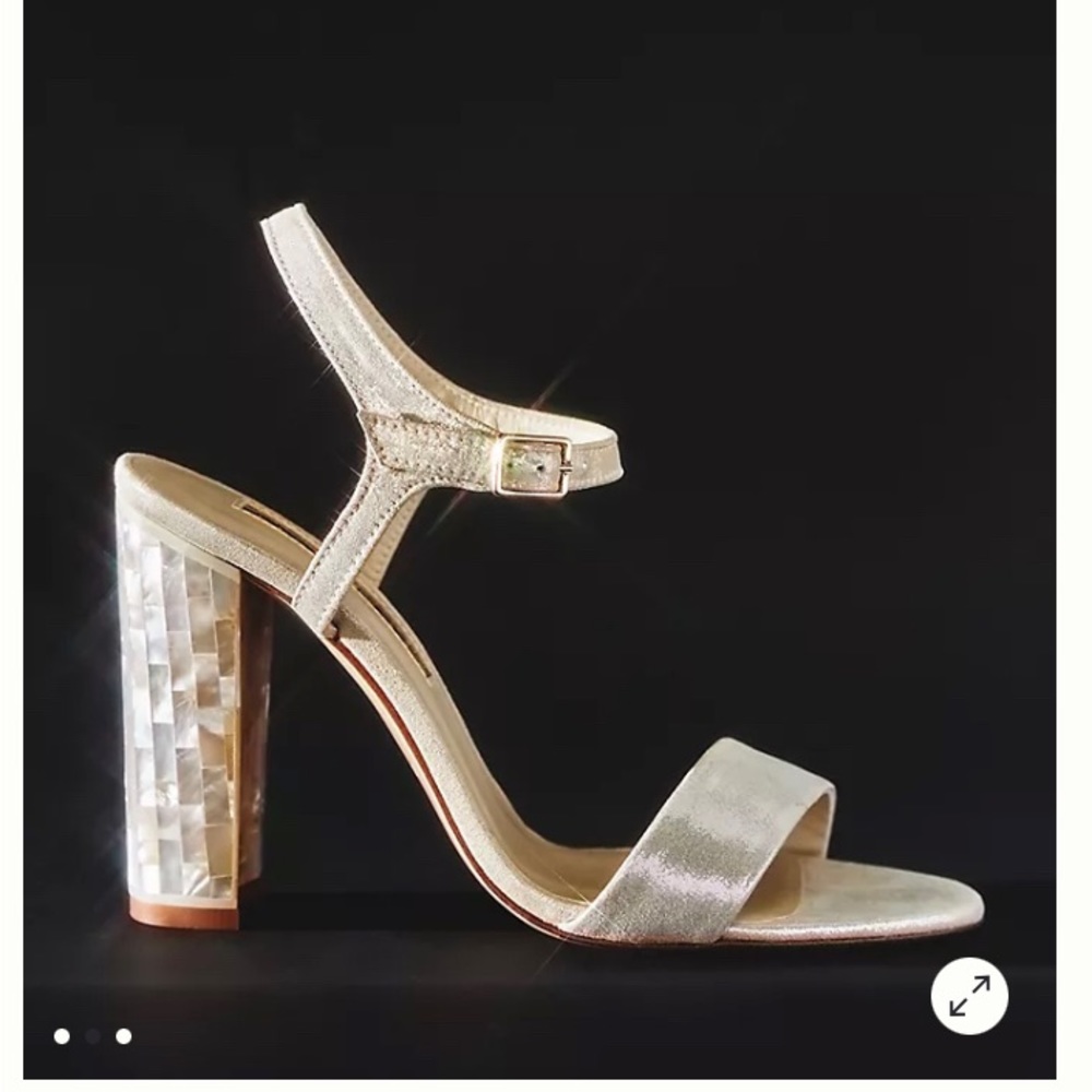 Freya Rose Mother of Pearl Marina Heels - size 38 - Ivory - Brand new in box